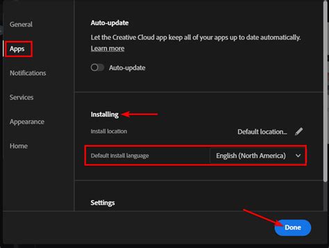 indesign change language.